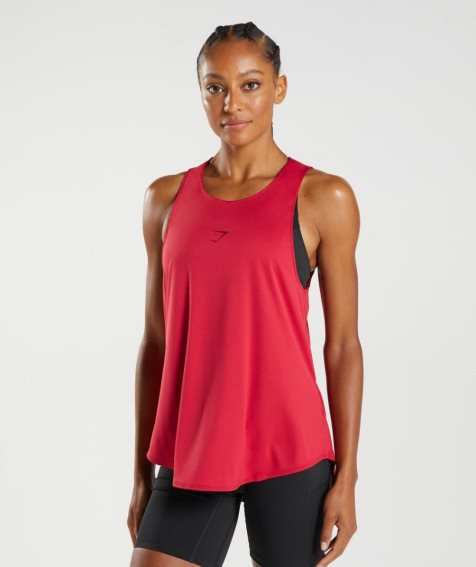 Women's Gymshark Training Brandmark Tanks Red | CA 3N5A16